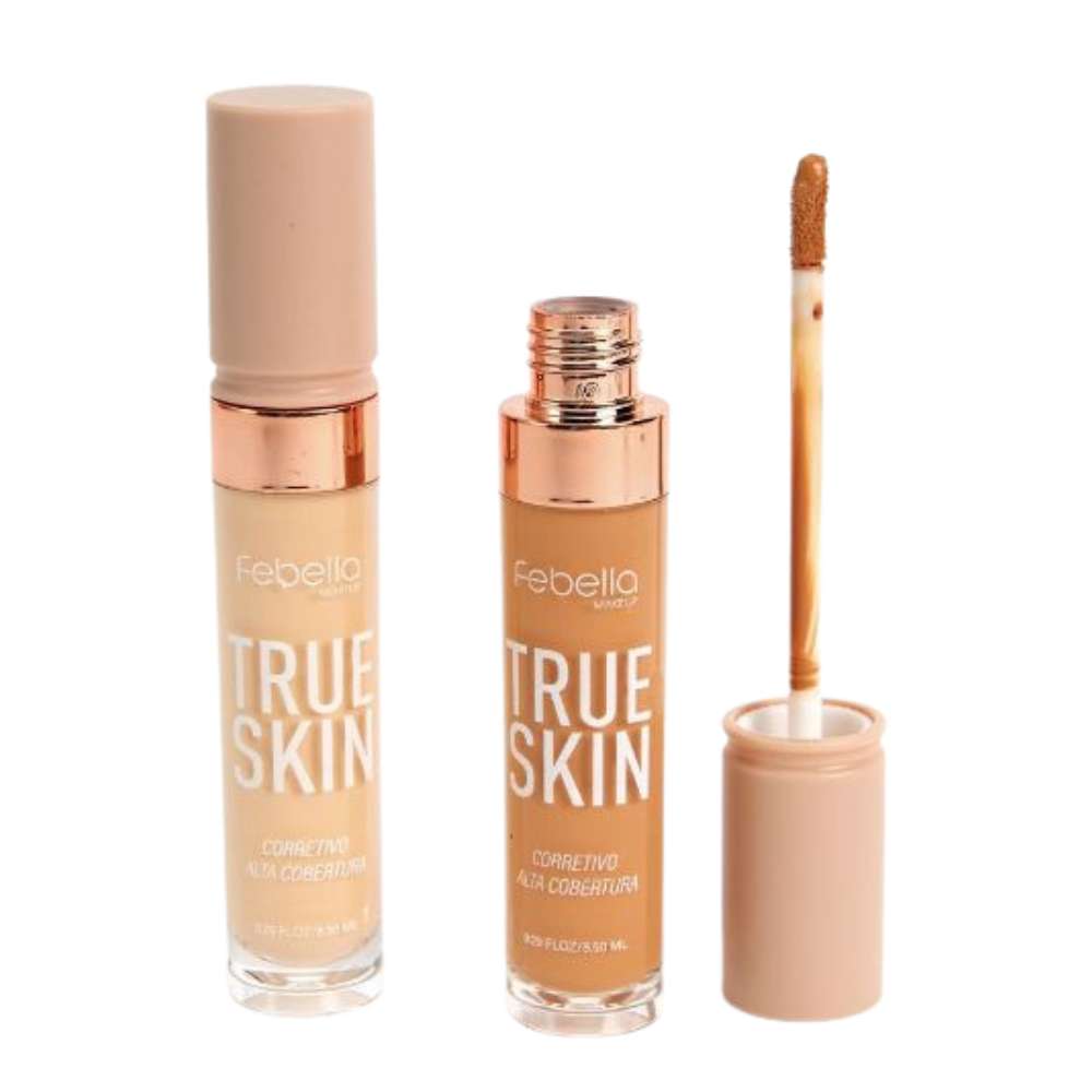 CORRETIVO TRUE SKIN FEBELLA - ALTA COBERTURA E EFEITO NATURAL 